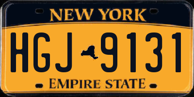 NY license plate HGJ9131