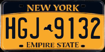 NY license plate HGJ9132