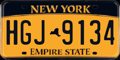 NY license plate HGJ9134