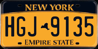 NY license plate HGJ9135