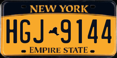 NY license plate HGJ9144