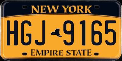 NY license plate HGJ9165