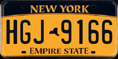 NY license plate HGJ9166
