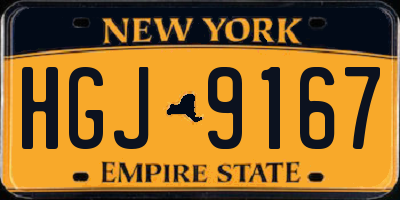 NY license plate HGJ9167