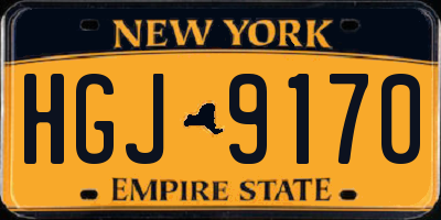 NY license plate HGJ9170