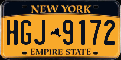 NY license plate HGJ9172