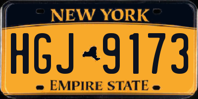 NY license plate HGJ9173