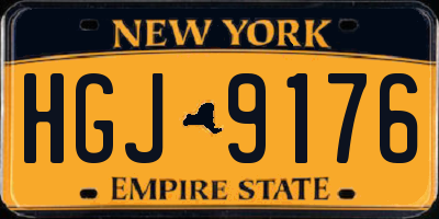 NY license plate HGJ9176