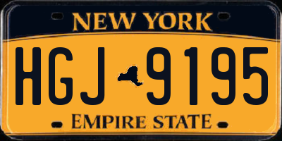 NY license plate HGJ9195