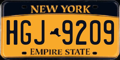 NY license plate HGJ9209
