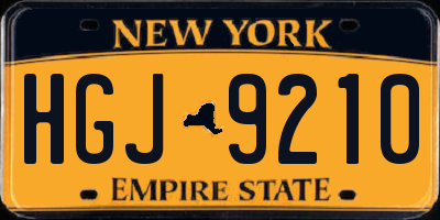 NY license plate HGJ9210