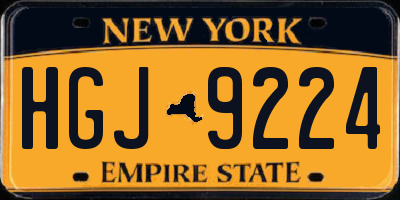 NY license plate HGJ9224