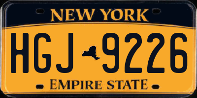 NY license plate HGJ9226