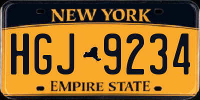 NY license plate HGJ9234