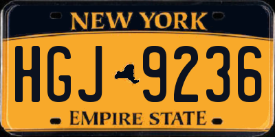 NY license plate HGJ9236