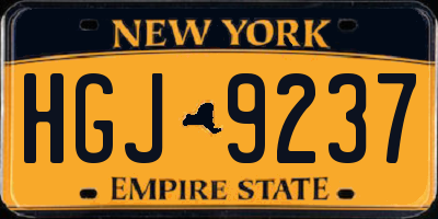 NY license plate HGJ9237