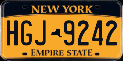 NY license plate HGJ9242