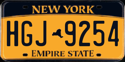 NY license plate HGJ9254