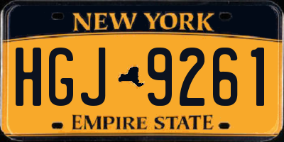 NY license plate HGJ9261