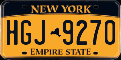 NY license plate HGJ9270