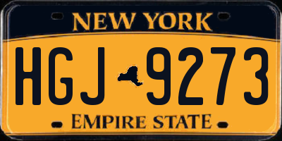 NY license plate HGJ9273