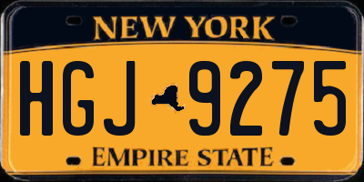 NY license plate HGJ9275