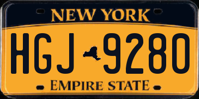 NY license plate HGJ9280