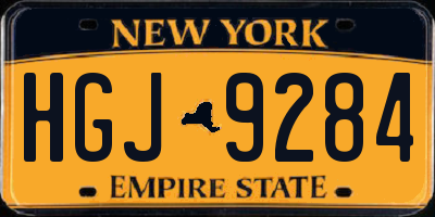 NY license plate HGJ9284