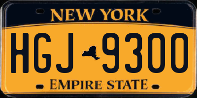 NY license plate HGJ9300