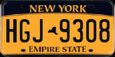 NY license plate HGJ9308