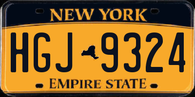 NY license plate HGJ9324