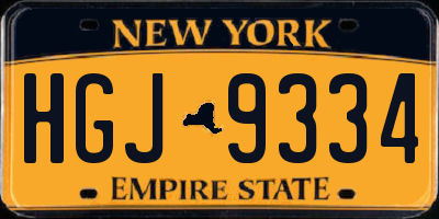 NY license plate HGJ9334