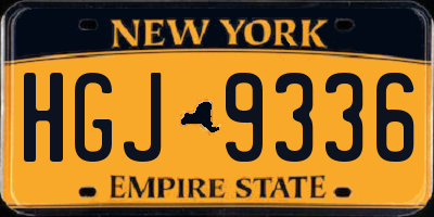 NY license plate HGJ9336