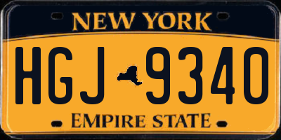 NY license plate HGJ9340