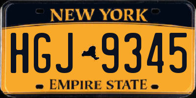 NY license plate HGJ9345