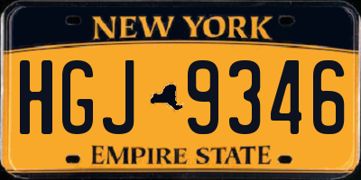 NY license plate HGJ9346