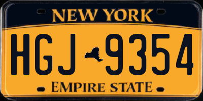 NY license plate HGJ9354