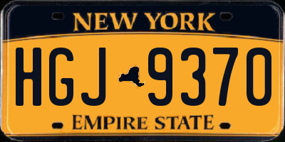NY license plate HGJ9370