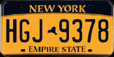 NY license plate HGJ9378