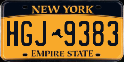 NY license plate HGJ9383
