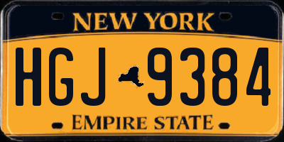 NY license plate HGJ9384