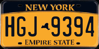 NY license plate HGJ9394