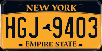 NY license plate HGJ9403