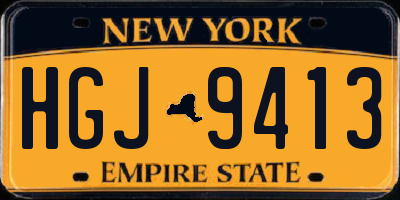 NY license plate HGJ9413