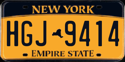 NY license plate HGJ9414