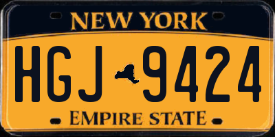 NY license plate HGJ9424