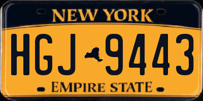 NY license plate HGJ9443