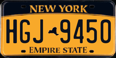 NY license plate HGJ9450