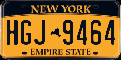 NY license plate HGJ9464