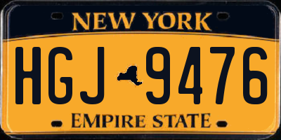 NY license plate HGJ9476